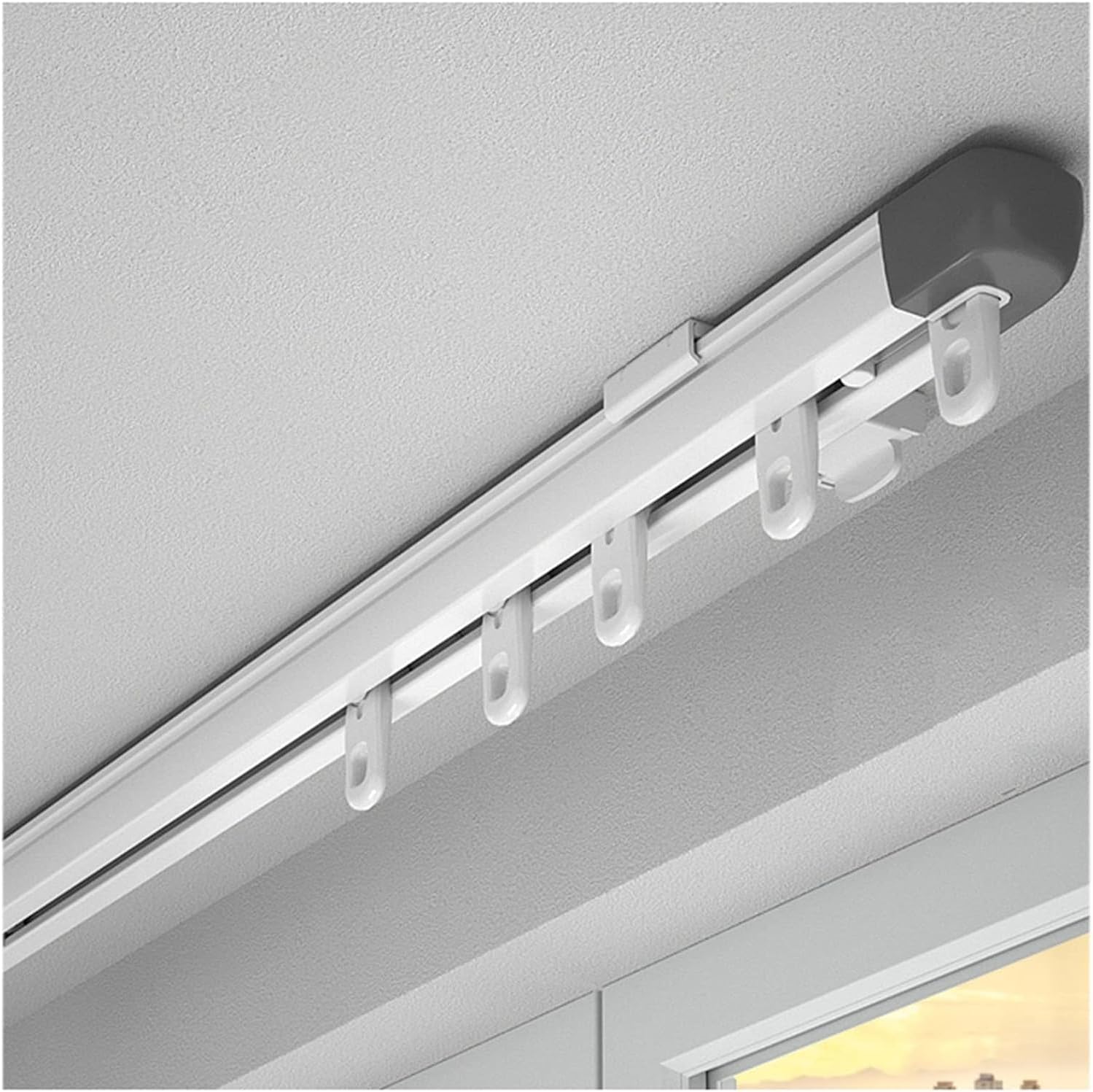 Shower Curtain Track Set, Telescopic Aluminium Room Divider Track, Ceiling Mount Rods - Ideal for Dividers & Privacy Screens