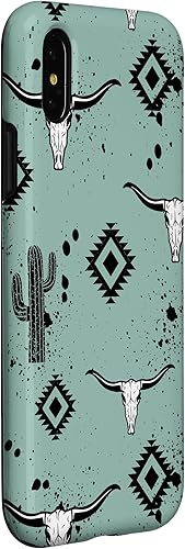 Miniatura 9 de Funda para iPhone 13 Pro Max Western Country Aztec Bull Skull Cactus Cactus Patrón