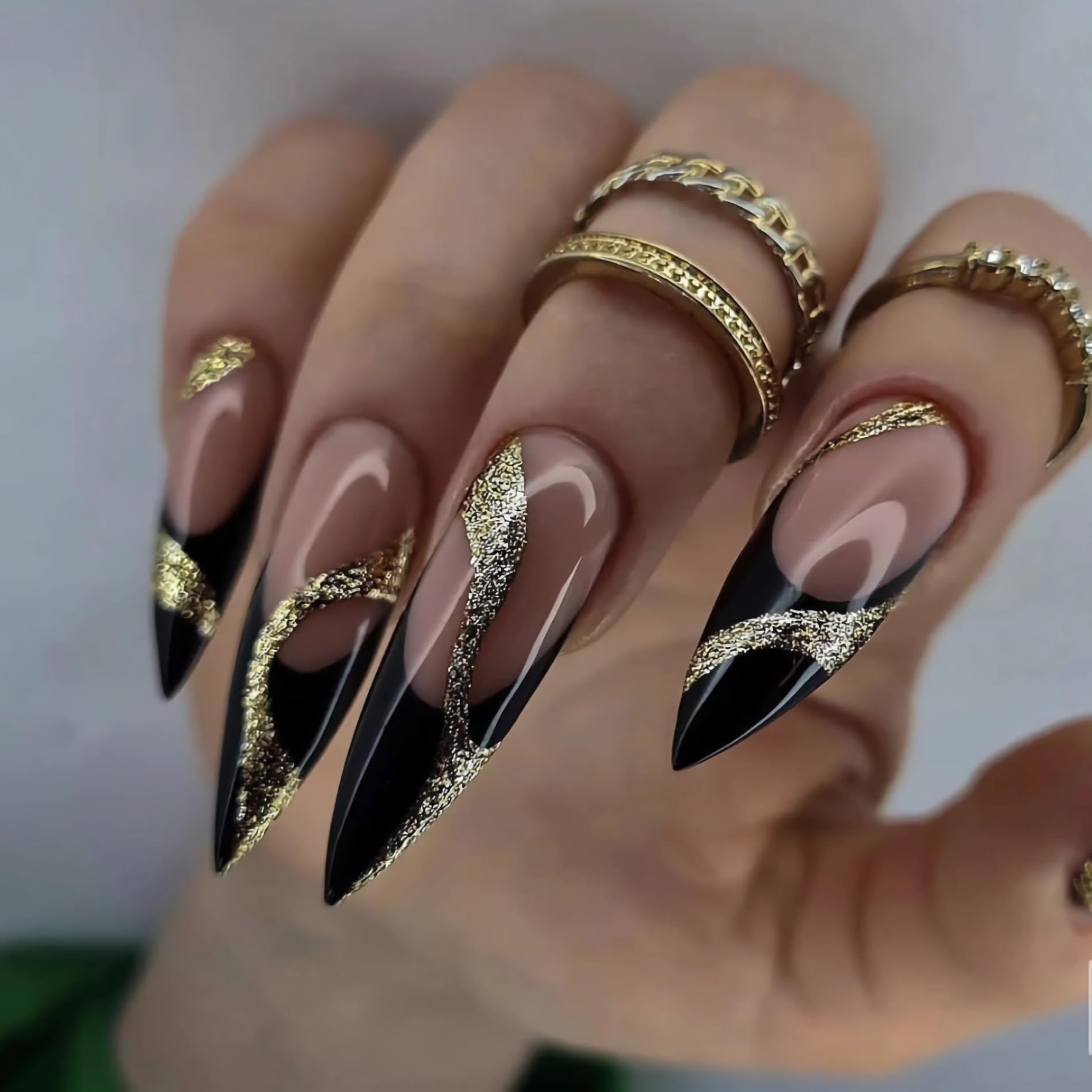 nails with black and gold dress Noraya Silk Midi Dress in Claudia Rose Black main image 1