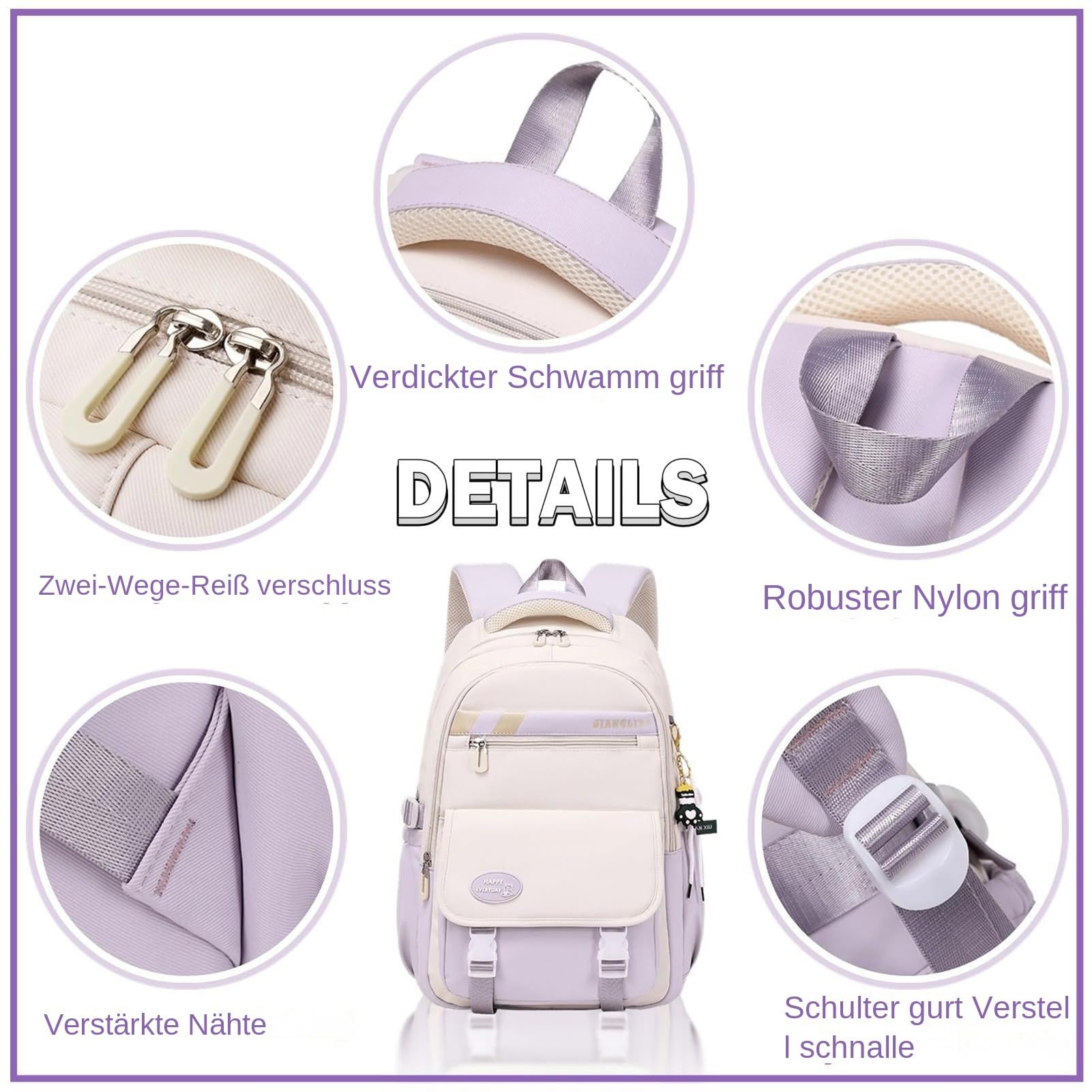 Zestaw plecaków, torba na książki, etui na długopisy, regulowane paski, zapięcie na zamek błyskawiczny, tkanina, konstrukcja z wieloma kieszeniami, wygodna do przenoszenia, idealna na podróż, do
