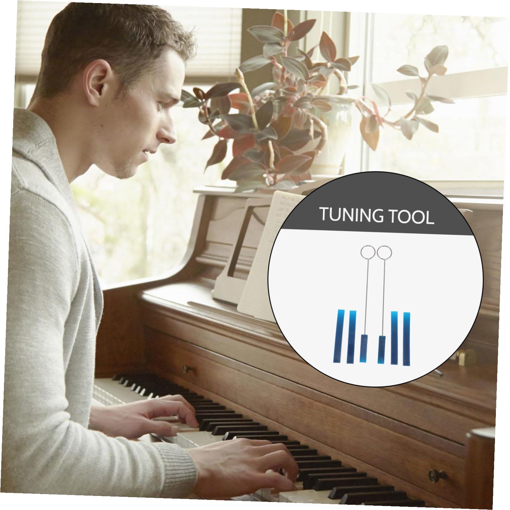 Kit di 6 Pezzi Sordine per Pianoforte in Gomma Liscia, Strumento Muto Inclinato per Accordatura Professionale, Accessori Compatti e Portatili per Manutenzione Pianoforti