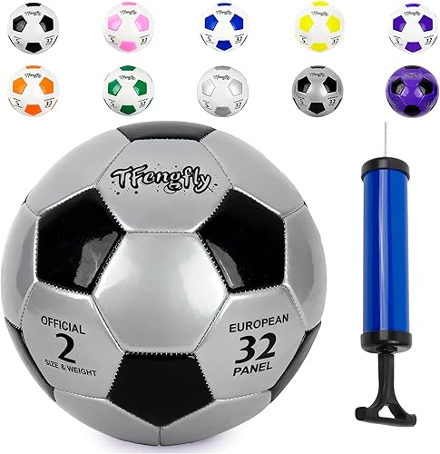 Miniatura 23 de Size 2, 5 Soccer Ball with Pump Needle-Training Recreation Soccer Ball Size 2, 5 Thicker PU Tight Weaved Mini Soccer Ball for Teen Boy Girl Blanco