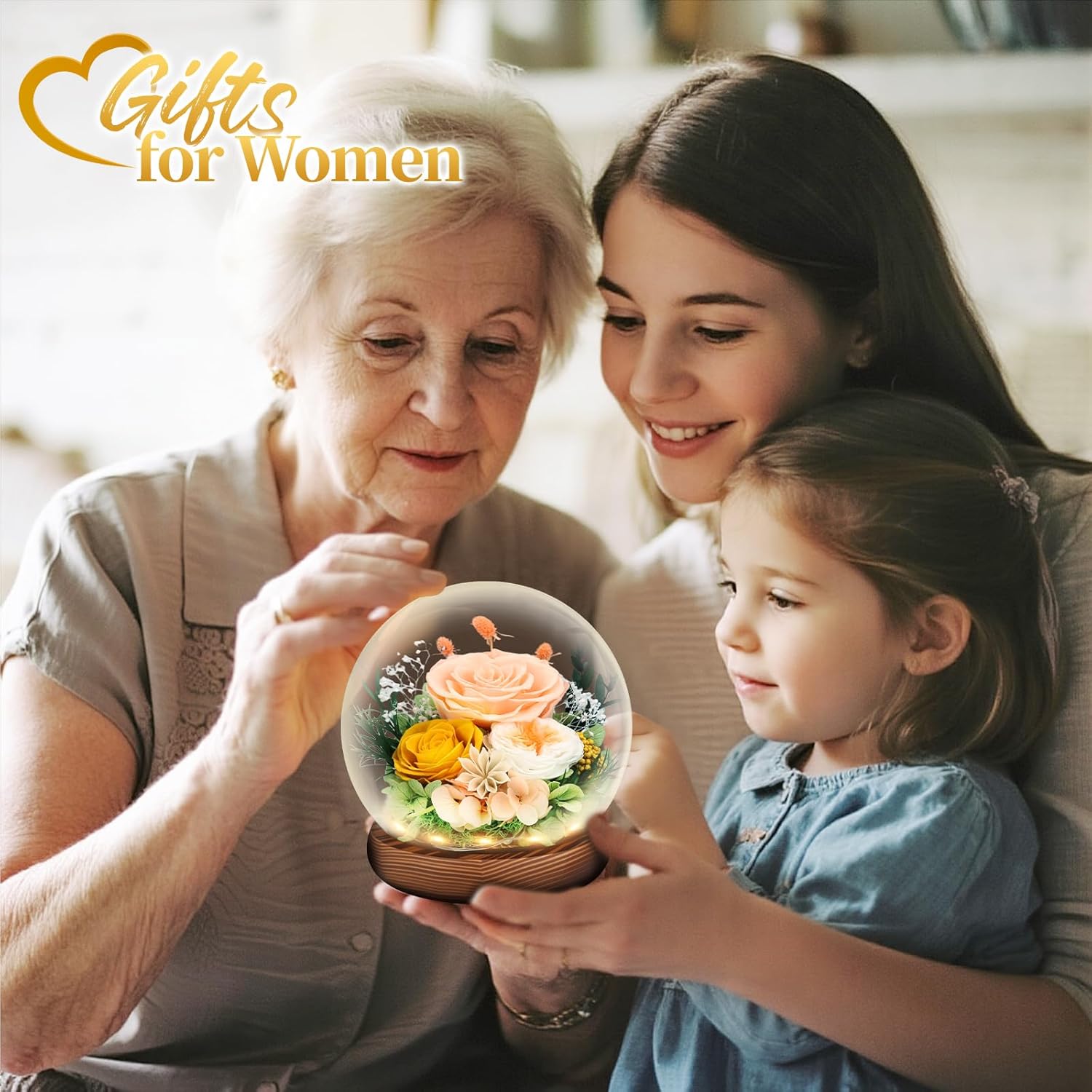 Preserved Flowers Valentines Day Gifts, Gifts for Her, Mom Wife Grandma Girlfriend, Fresh Flowers for Delivery Prime, Real Eternal Rose for Christmas, Birthday, Anniversary, Champagne - Image 3