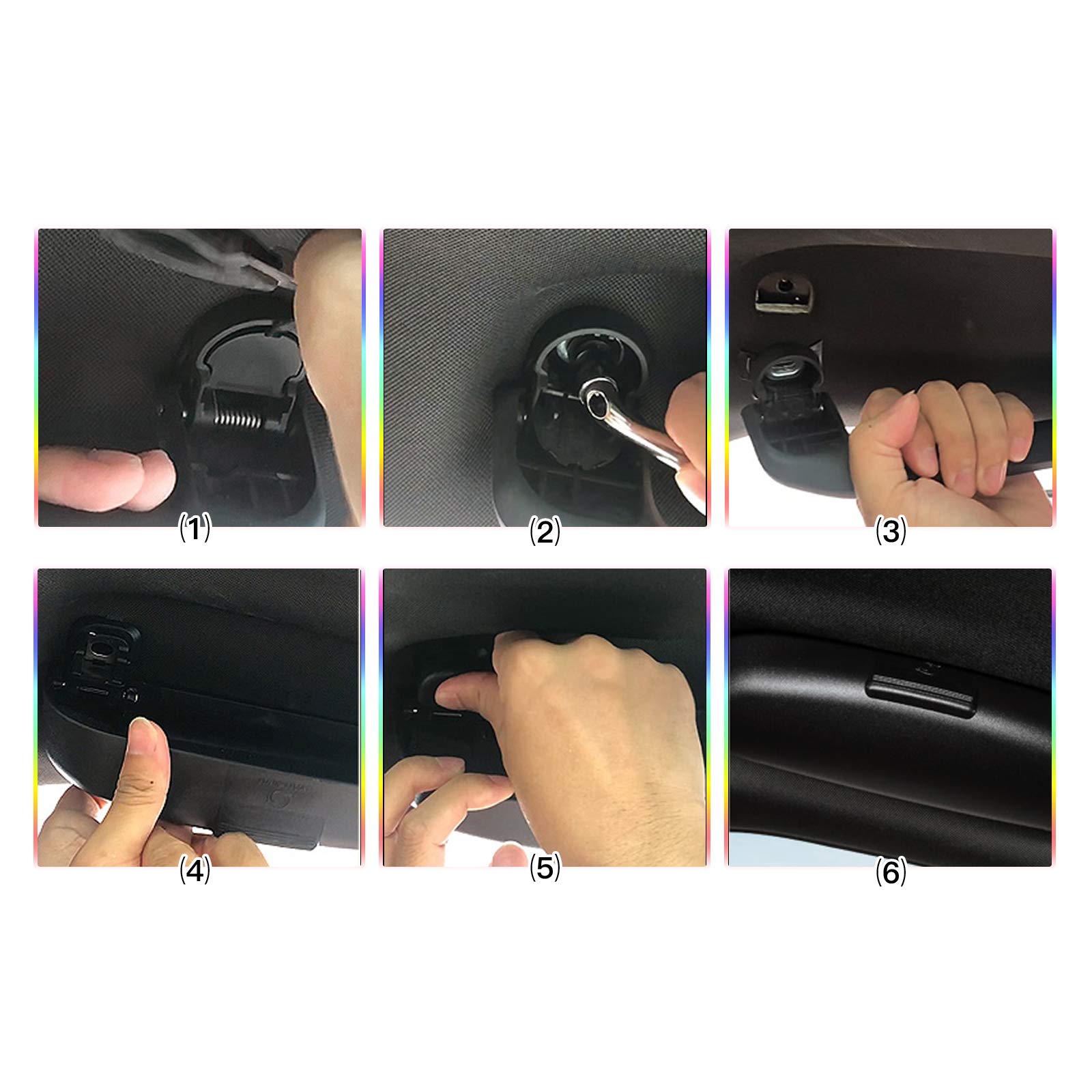 SKTU Custodia per occhiali auto compatibile con Volvo XC40 XC60 XC90 - Porta occhiali da sole per auto, scatola di conservazione per occhiali, materiale ABS (grigio)