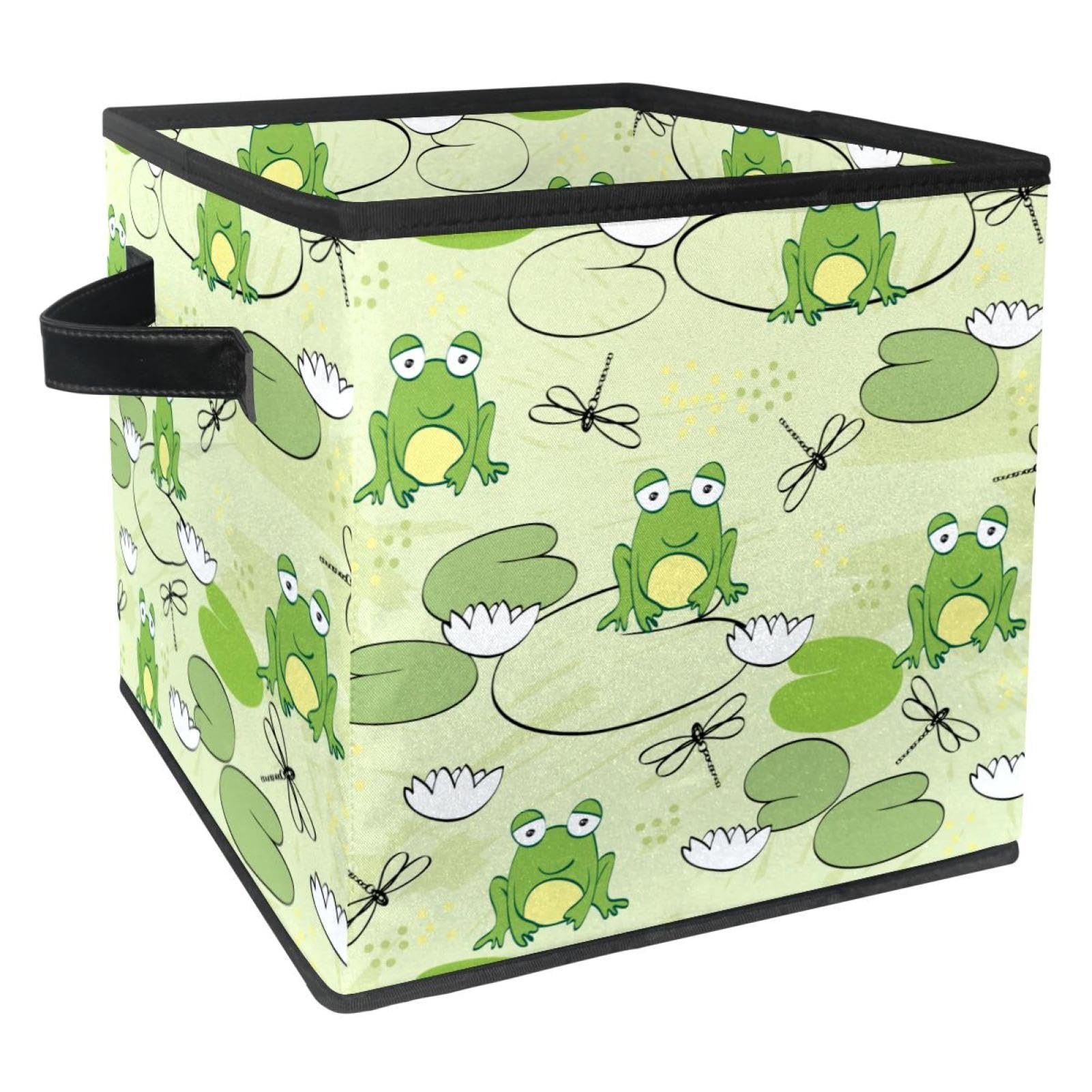 Boîte de rangement pliable en tissu avec poignées solides