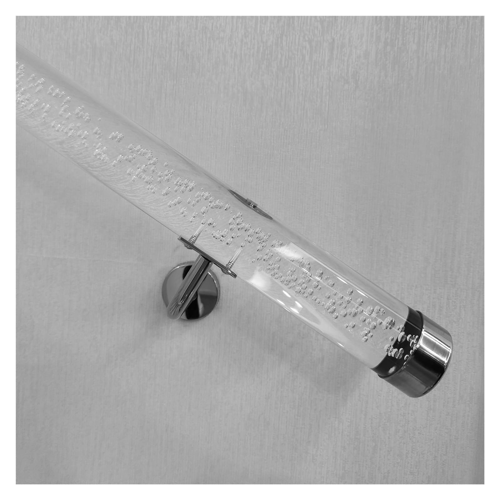 LWJSOCP Clear Acrylic Handrail 1ft-23ft Non-Slip Wall-Mounted Railing for Indoor Stairs Transparent Handrail Safe Grab Bar for Seniors & Kids Barrier-Free Staircase Solution