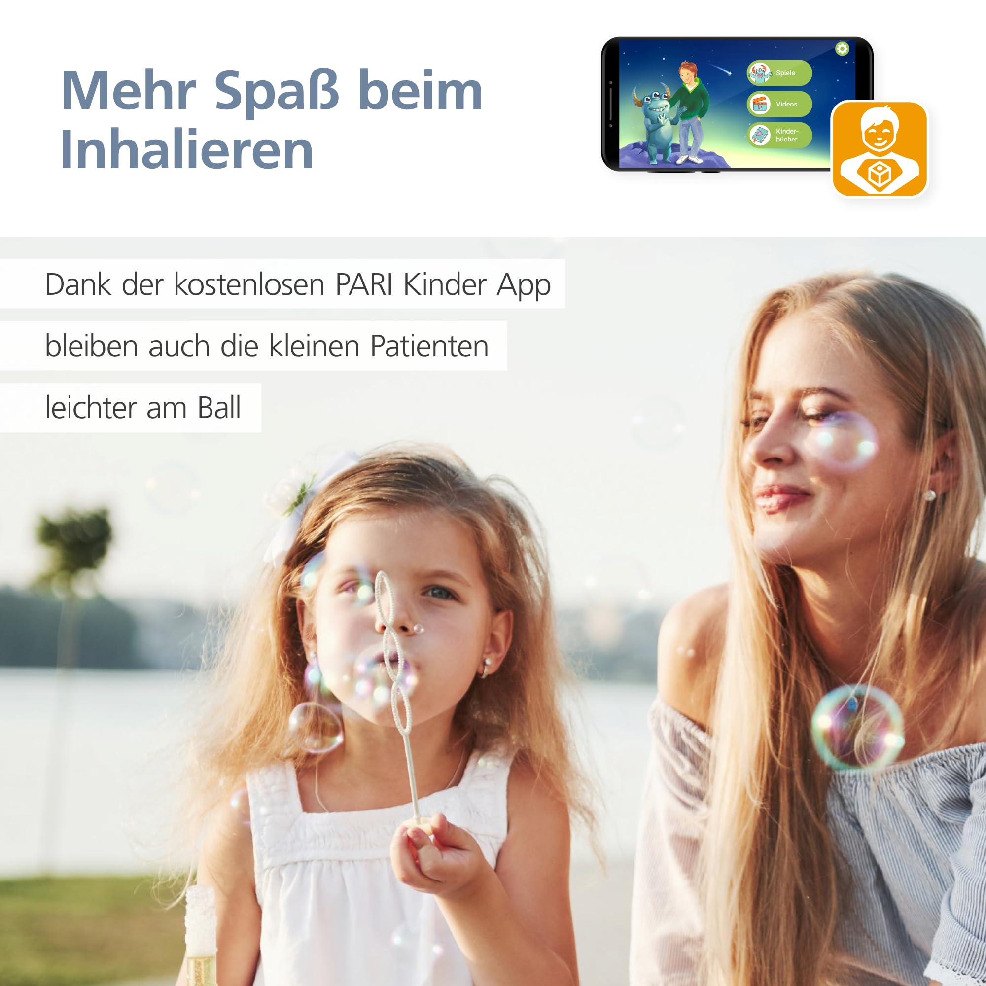 PARI BOY® free – Mobiles Inhalationsgerät für die ganze Familie | "inkl. tragbarem Membranvernebler, PARI SMARTMASK Baby, Mundstück, Steckernetzteil, Membranreinigungshilfe und Tragetasche"