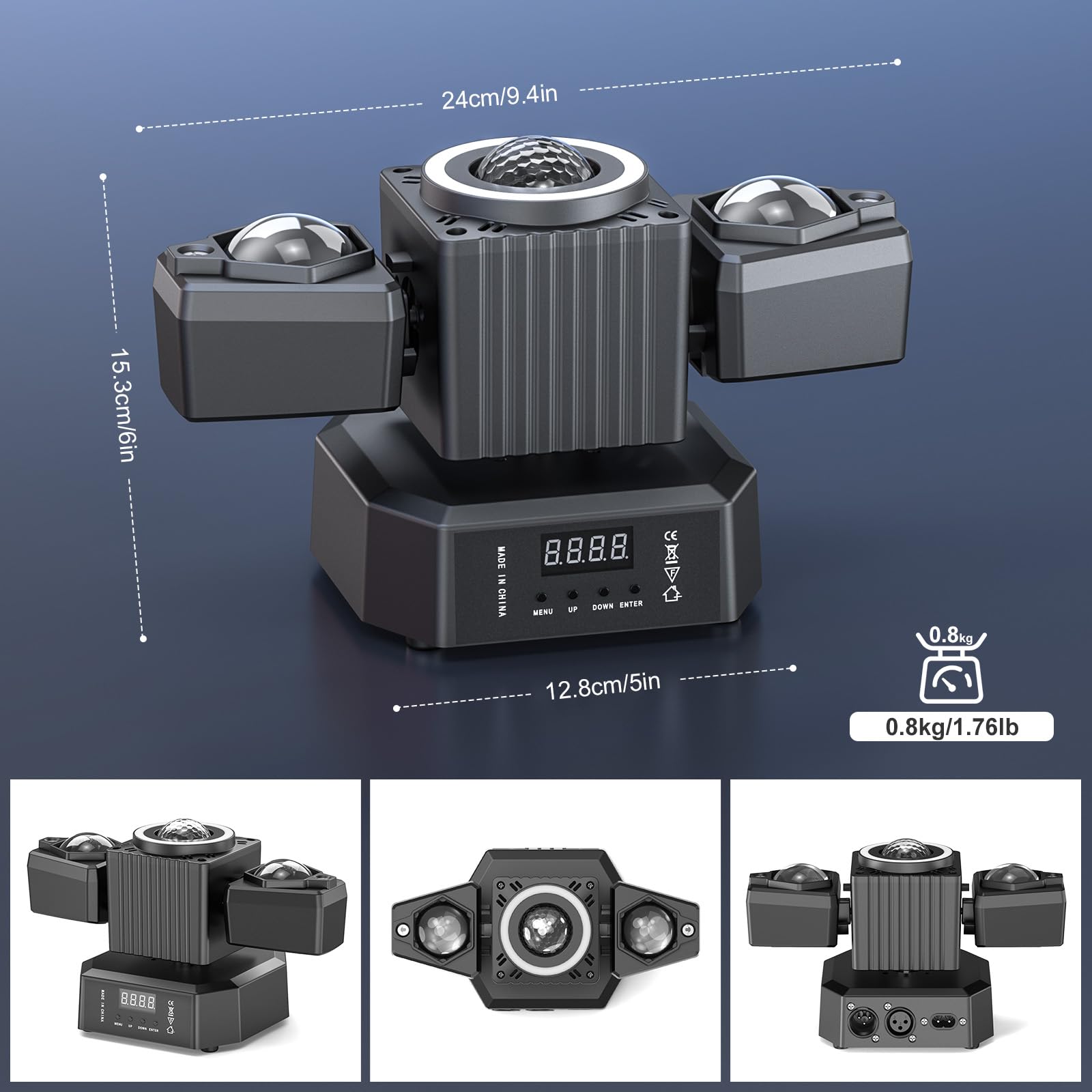 Faretto LED RGBW 4 in 1 65W Mini Moving Head con Telecomando DMX512 per Festa Discoteca DJ Bar
