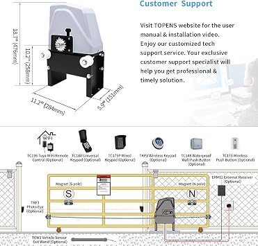 TOPENS CK1100 Sliding Gate Opener Chain Drive