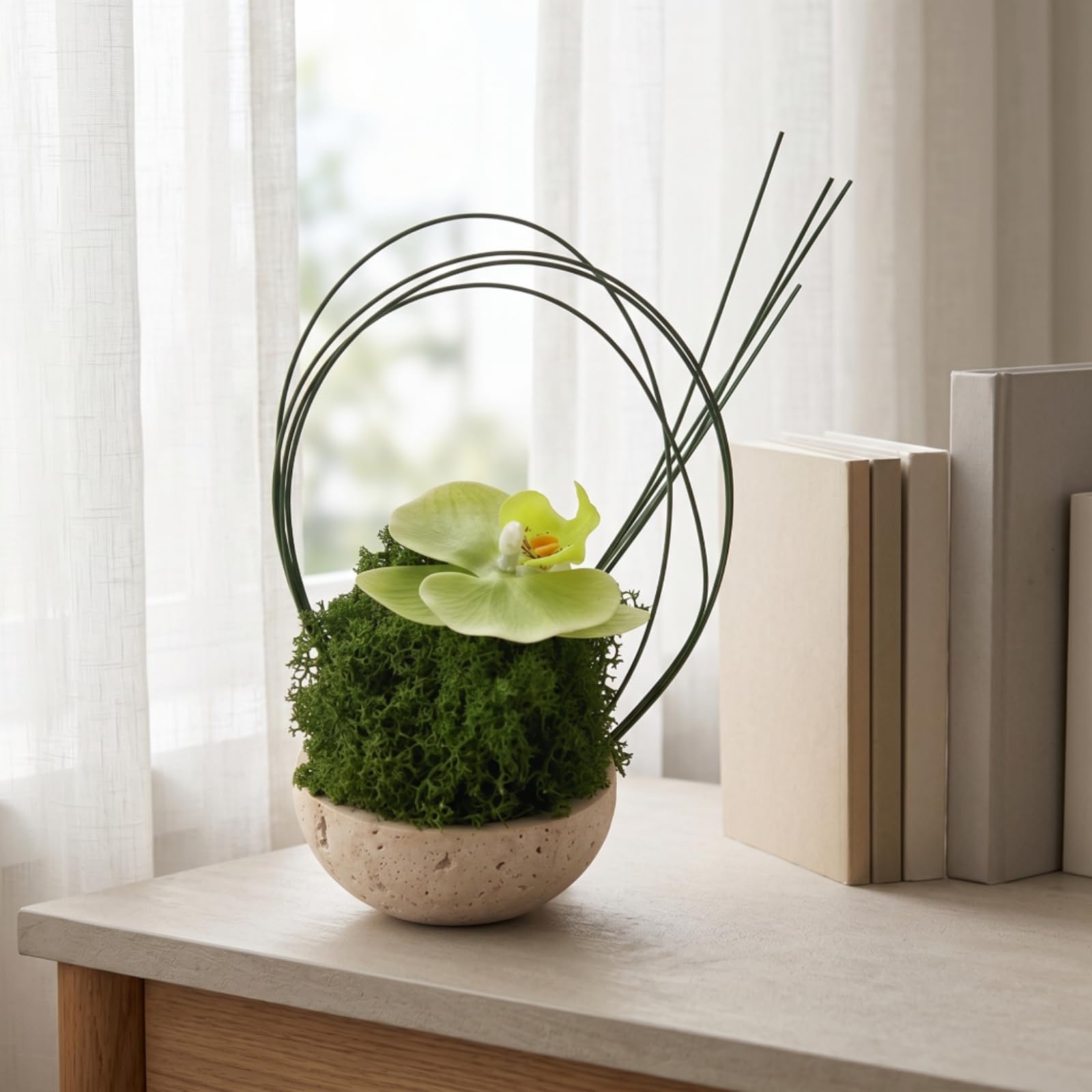 Flor Artificial Artificial Compacto Planta con Maceta Fácil Cuidado Flor en Maceta para Recibidor