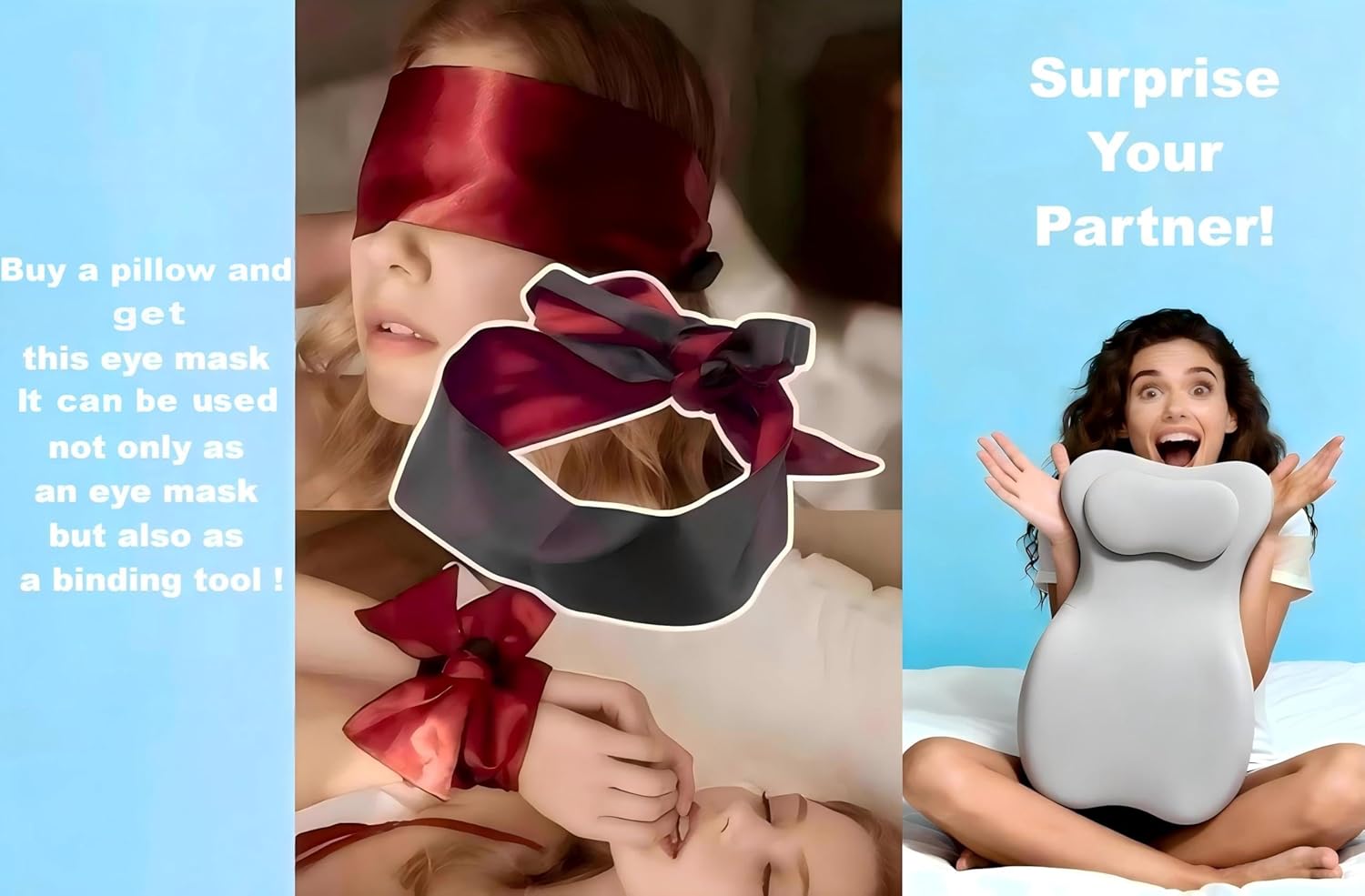 Large Body Pillow, Couples Pillow,27°Angle Perfect Position Ergonomic Contoured Support, Multi-Functional Memory Foam Wedge Back Support, Intimacy Pillow for Sleeping,Reading,Massage