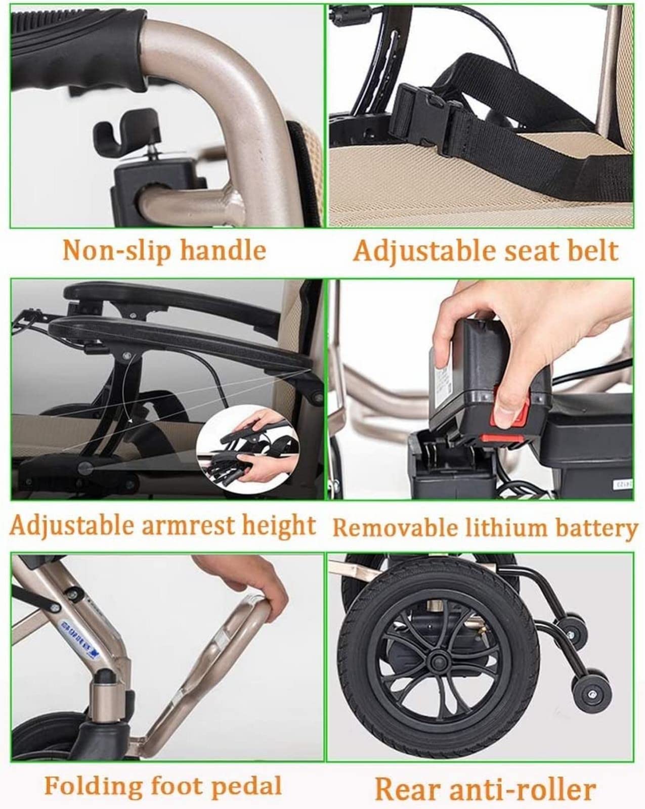 Sillas de ruedas eléctricas para adultos, ligeras, inteligentes, plegables, de 14 kg, eléctricas para discapacitados con joystick, silla de ruedas eléctrica resistente de doble función, eléctr