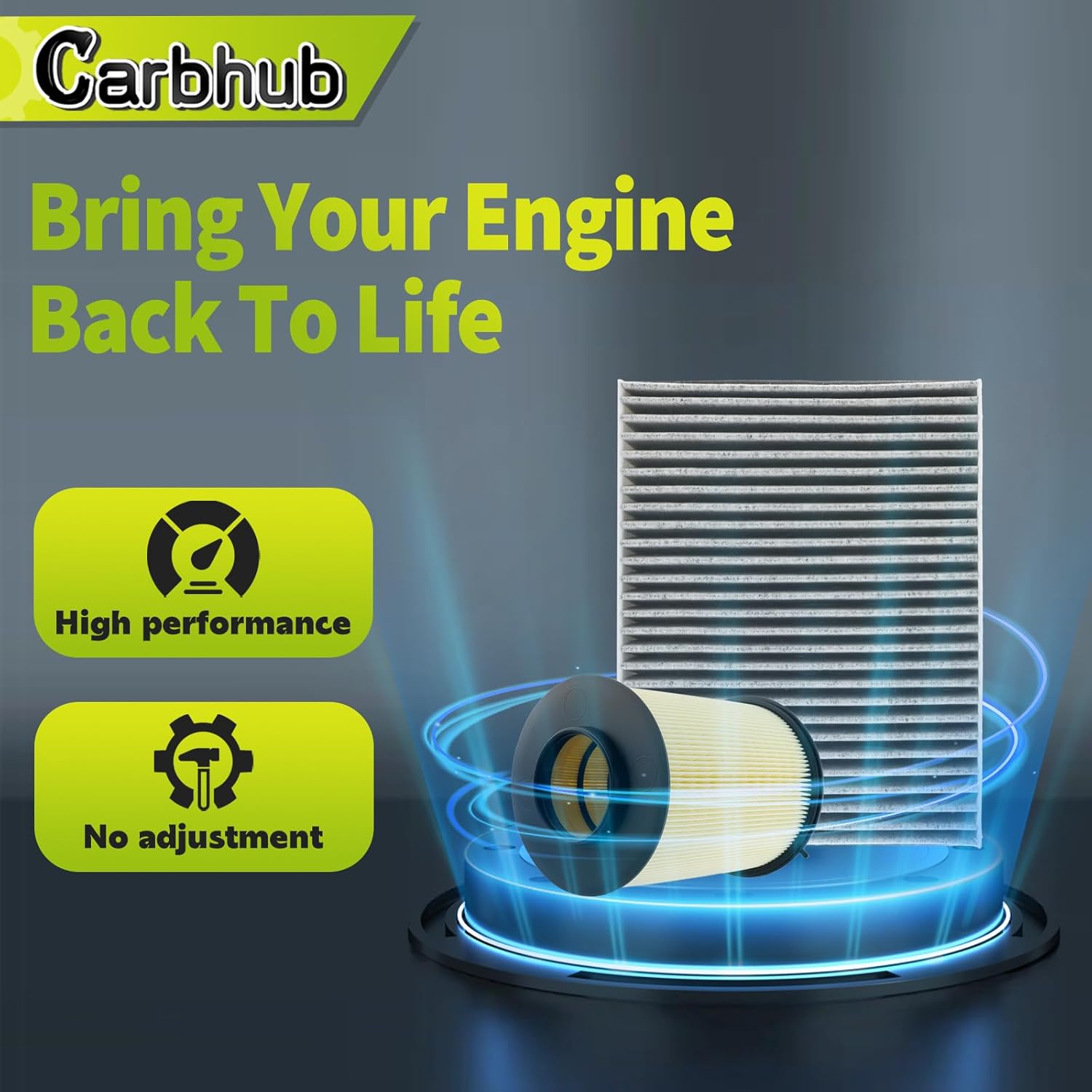 Carbhub Engine & Cabin Air Filter Compatible with Ford Escape 2013-2019 Focus 2012-2018 Transit Connect 2014-2016 for Lincoln MKC 2015-2019 Replace CA11114 CF11920 7M519601AC
