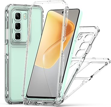 Compatible with Infinix Hot 50 4G Case Cover, Compatible with Infinix Hot 50 4G X6882 Phone Case 3 in 1 Drop Protection and Shock Absorption Protection Clear