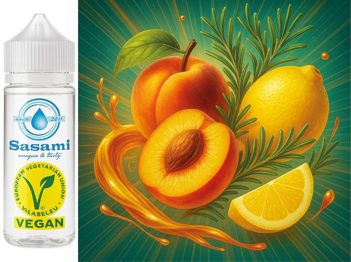 Peach Verde - Pfirsich-Rosmarin-Zitrone Aroma Konzentrat - Vegan - Sasami - 100ml