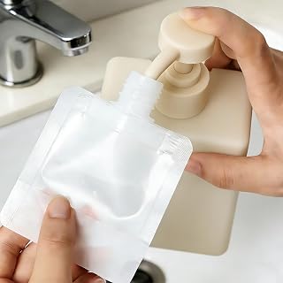 4 Pcs 30ml Refillable Travel Pouches for Toiletries, Reusable Liquid Travel Pouches for Liquids, Portable Fluid Packing Bags, Small Toiletry Pouch for Lotion Shampoo Conditioner Soap Liquids