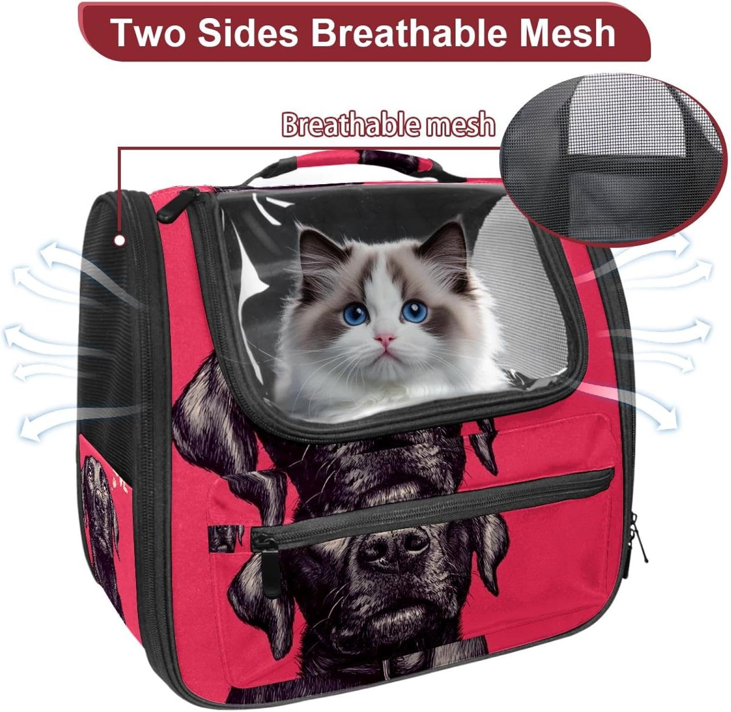 Love Dog (6) Pet Carrier Airline Approved Soft Sided Portable Cozy Travel Pet Bag, Car Seat Safe Carrier for Cats and Dogs