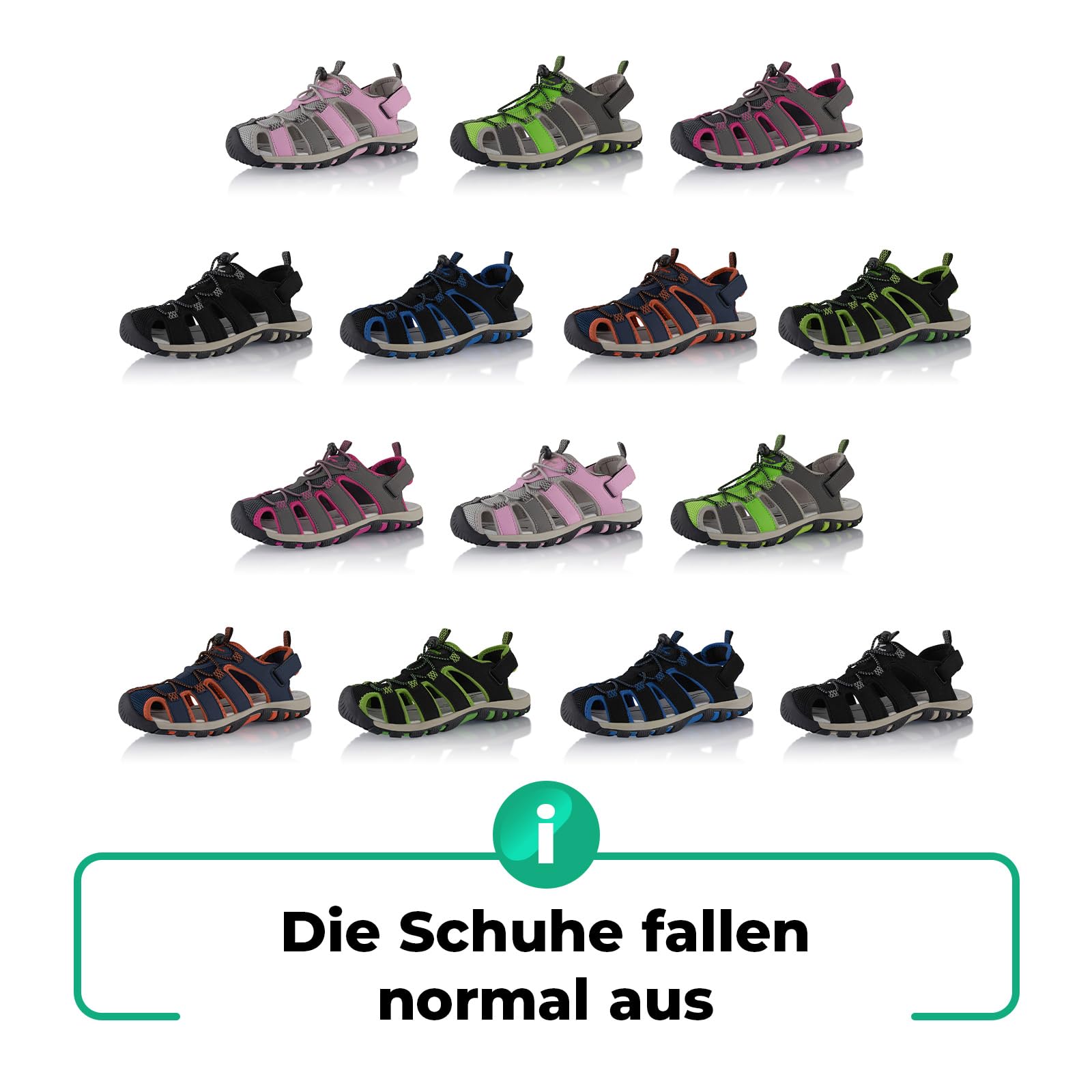 Fusskleidung® Damen Herren Trekkingsandalen leichte Sommer Sandalen