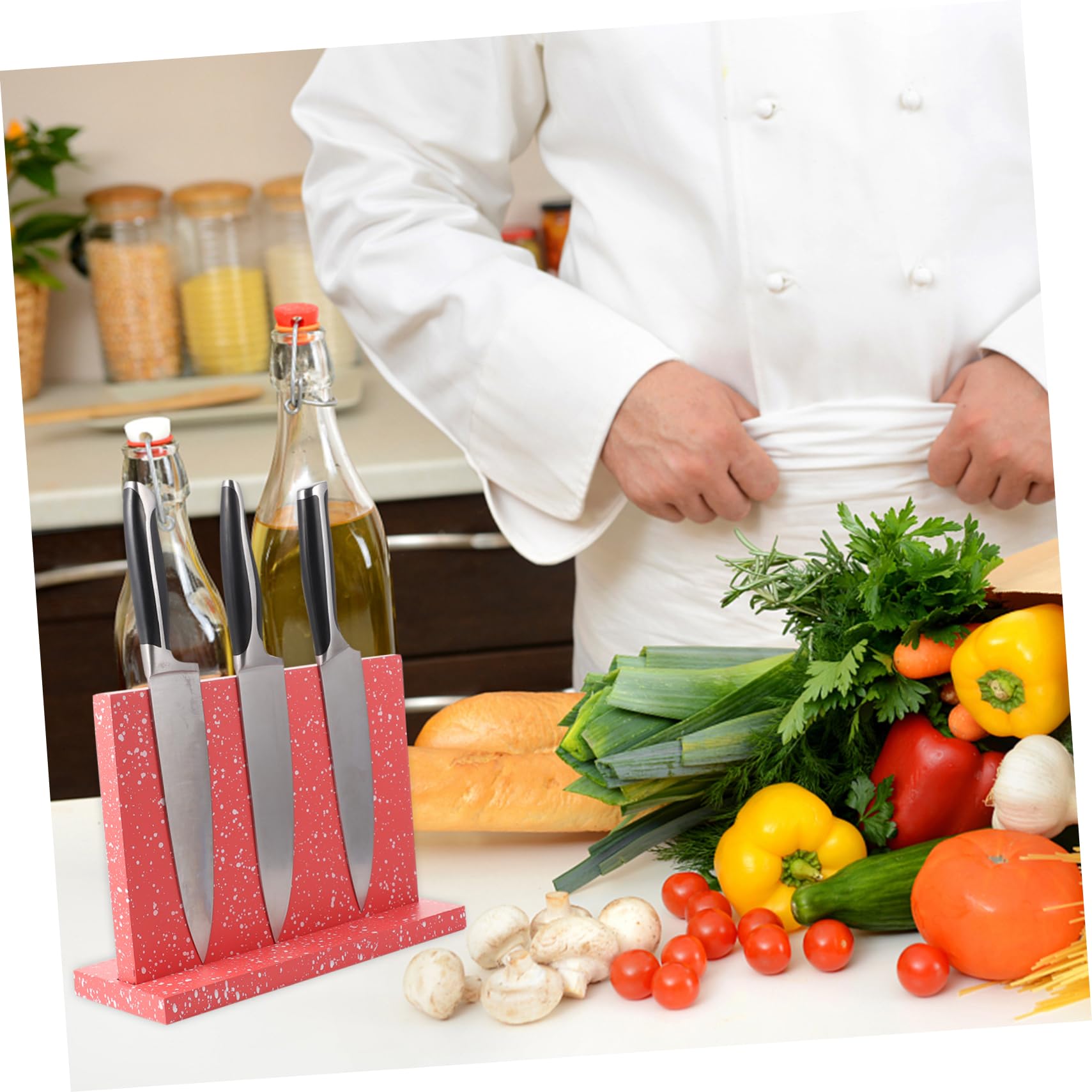 IMIKEYA Supporto Magnetico Verticale Per Da Cucina Portacoltelli Multifunzionale Mdf Con Design Pratico e Facile Pulizia Organizer Per Utensili Da Cucina e Accessori