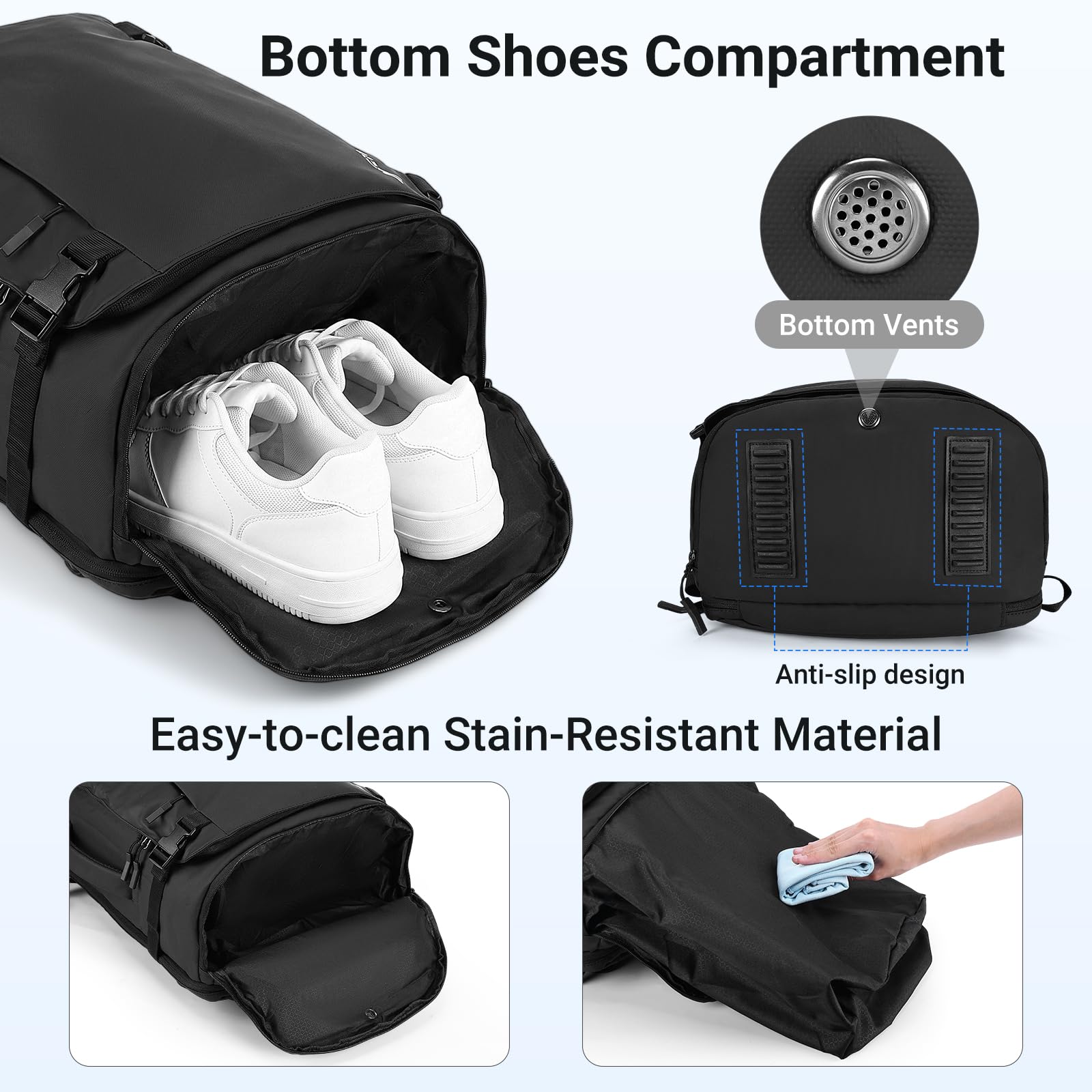 HOMIEE 40L Mochila al Vacío de Viaje Cabina Avión con Bomba 17,3" 55x35x25