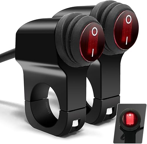 Interruptor de luz ATV de 12 V, interruptor de manillar impermeable para motocicleta, interruptor de luz de motocicleta CNC de aleación de aluminio