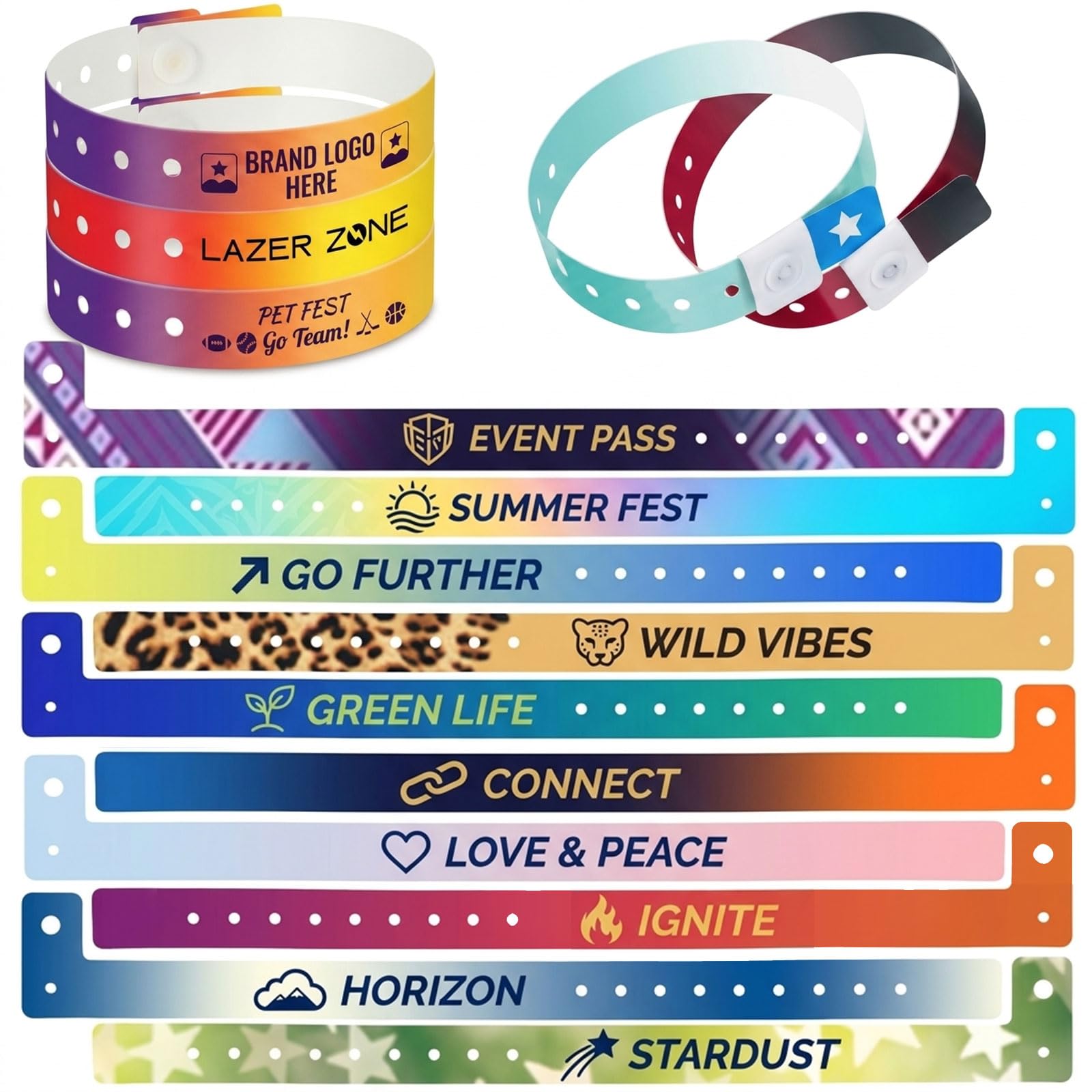 JJ GRADGOWN Personalised Plastic Wristbands with Text/Logo (Plastic)