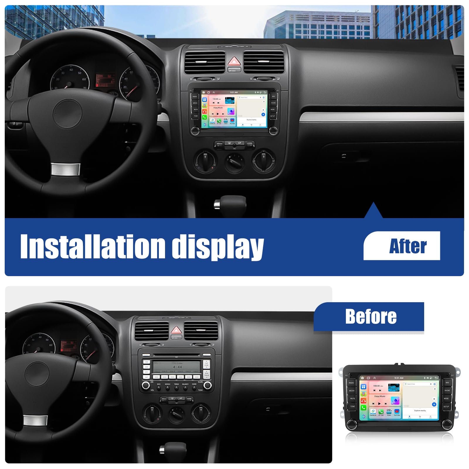 CAMECHO 8 Core Car Radio 7 Pollici GPS Bluetooth - Dettaglio