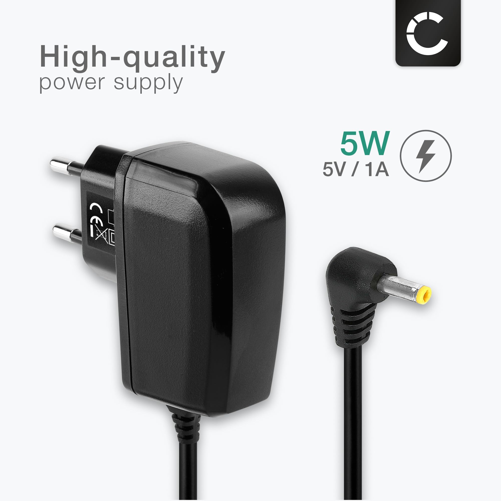 CELLONIC® Ładowarka 4,0 mm x 1,7 mm 5V 1A 1,20m kompatybilna z Sony DualSense Charging Station/PSP-1000 1004 2004 3000 3004 E1000 E1004, zasilacz do szybkiego ładowania, kabel do stacji ładowania