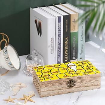 Amazon｜木製ボックス 面白い 黄色い アヒル 収納ケース