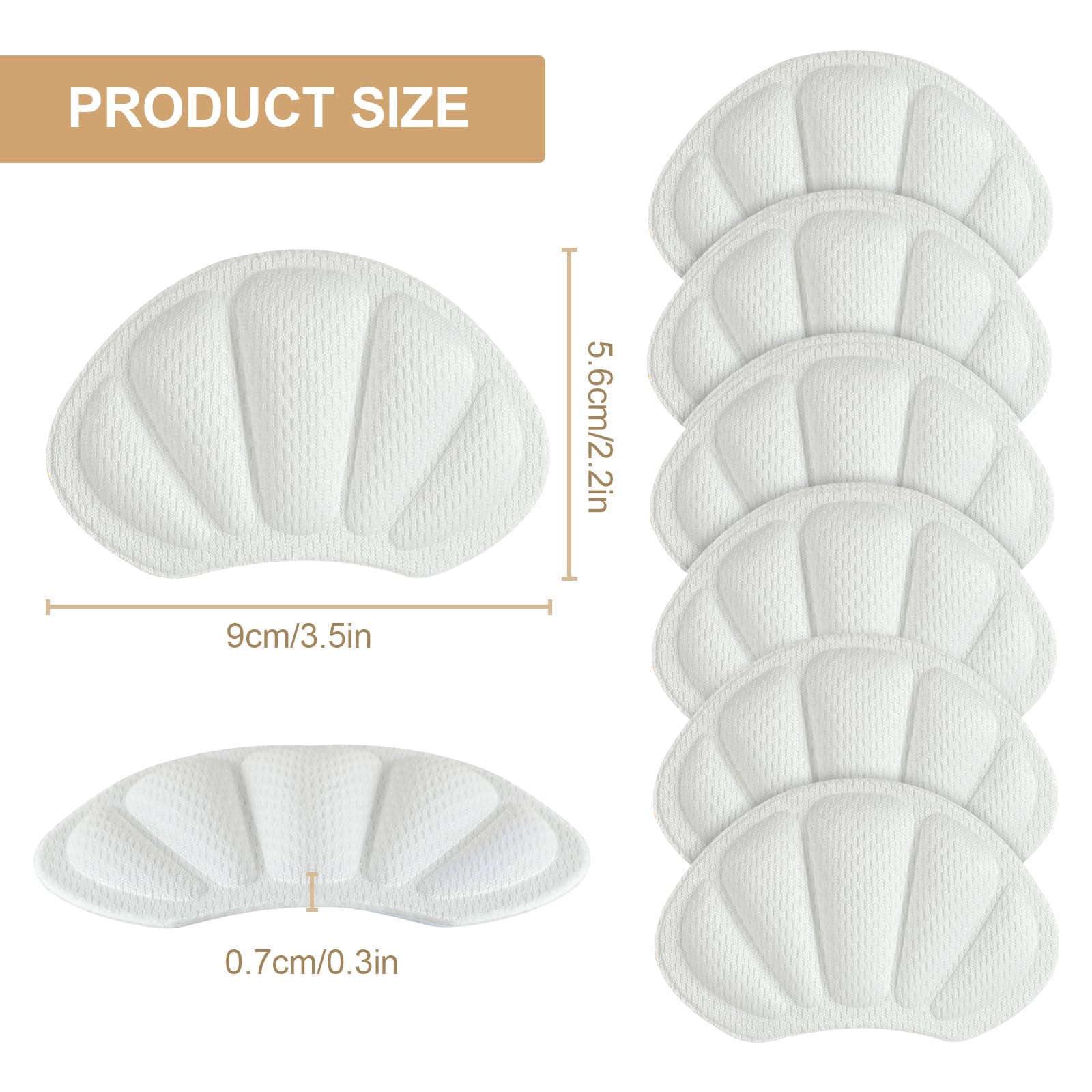 3 Pares de Almohadillas para Talones, Taloneras Premium para Zapatos, Protector de Talon, Plantillas Antideslizantes Autoadhesivas para un Confort Óptimo (Blanco)