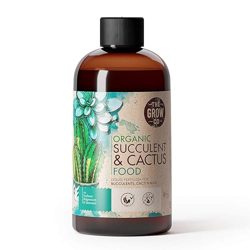Alimento orgánico para plantas suculentas y cactus, nutrientes líquidos suaves para aloe vera y otras suculentas y cactus comunes de interior y