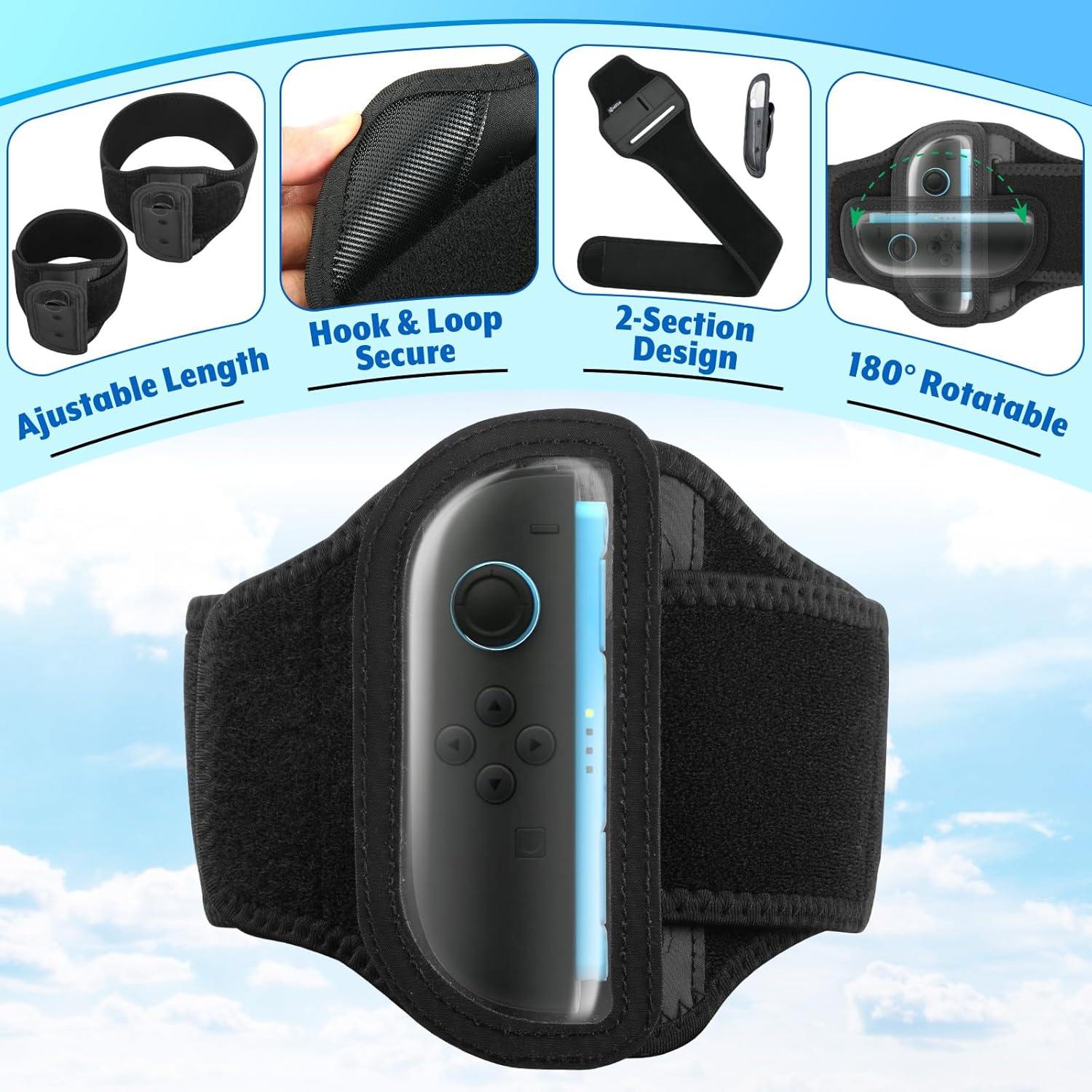 Easecos Controller Leg Band Leg Strap Compatible with Switch 2 Controller for JoyCon, Adjustable Leg Straps for Playing Sports Soccer Ring Game Accessories - Image 3