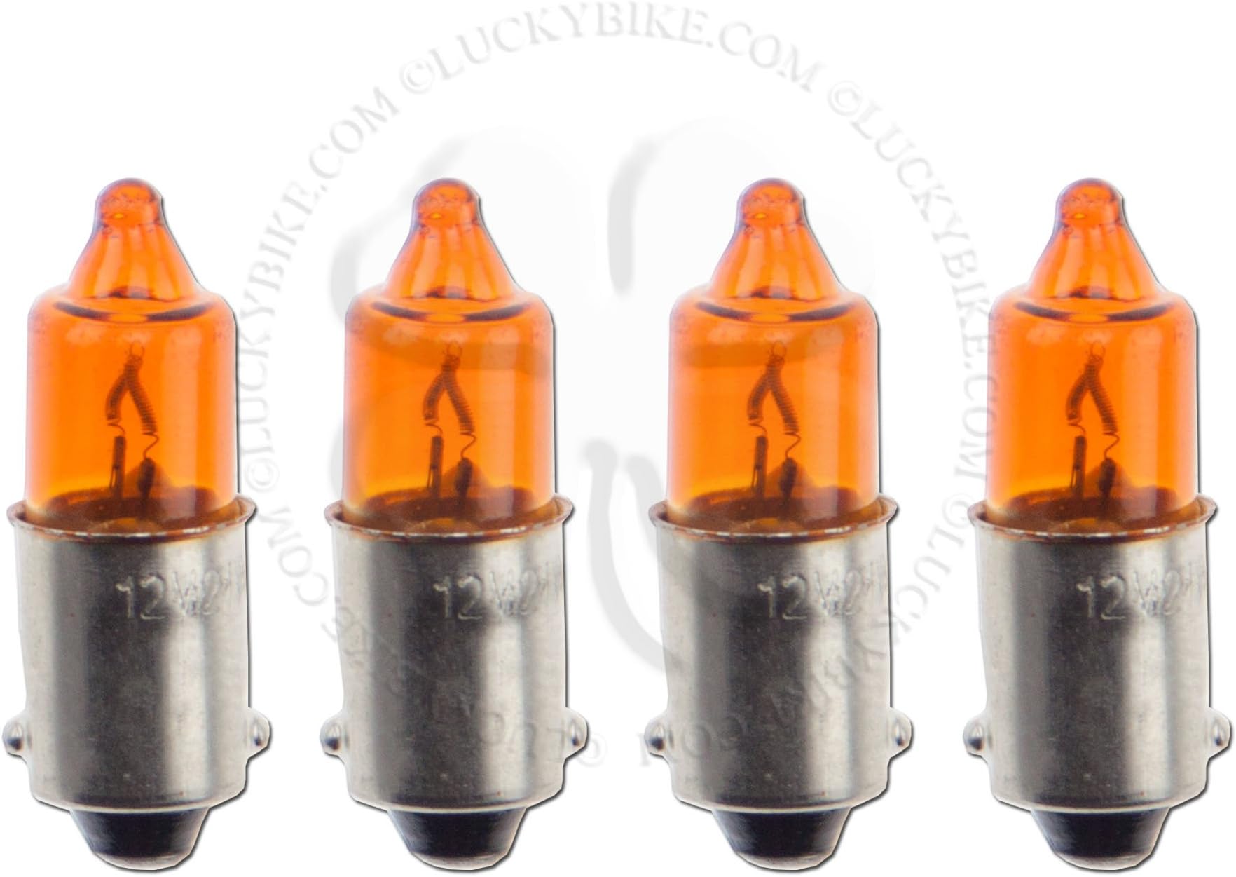 Amber 4x Light Bulb BA9S T4W 21W Turn Signal Blinker Single Filament Lamp