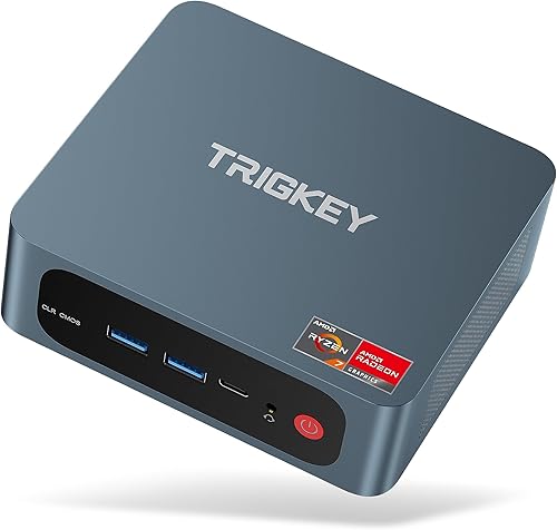 TRIGKEY Mini PC Ryzen 7 S5 5700U (8 núcleos, 16 hilos) Mini computadora 16 GB DDR4 500 GB M.2 NVME (máximo 3000 MBS) SSD Gaming S5 Mini computadora