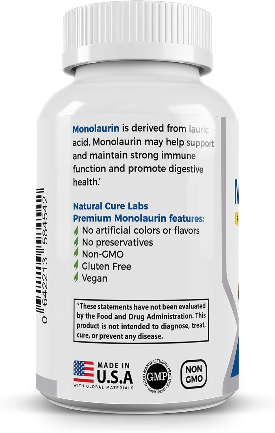 Natural Cure Labs Bundle: Monolaurin 600mg 2 Pack + Clean L-Lysine