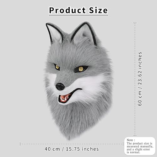Miniatura 9 de HAOAN Máscara de perro peludo de cabeza completa de lobo realistas para Halloween, carnaval, disfraces, fiesta, cosplay, disfraz para mujeres y