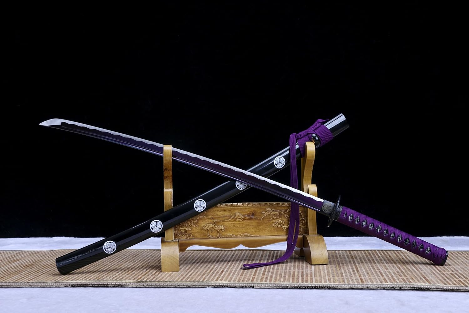 HERO SWORD Handmade Sharp Katana Hand Forged 1095 High Carbon Steel Katana Sword Authentic Japanese Samurai Sword Full Tang Blade Real Weapon Combat Ready