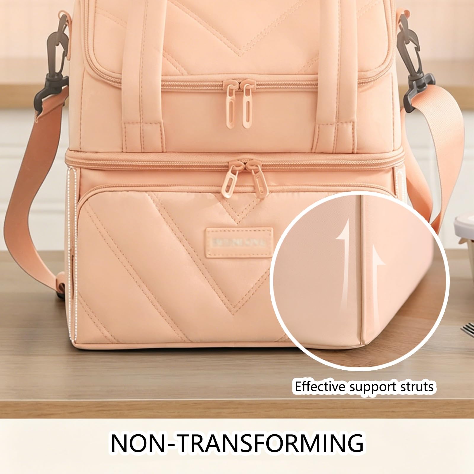 Bolsa de Almuerzo Fácil de Limpiar, Bolsa de Almuerzo Con Aislamiento de Doble Capa, Impermeable, Múltiples Bolsillos, Forro de Papel de Aluminio, Ideal for El Trabajo