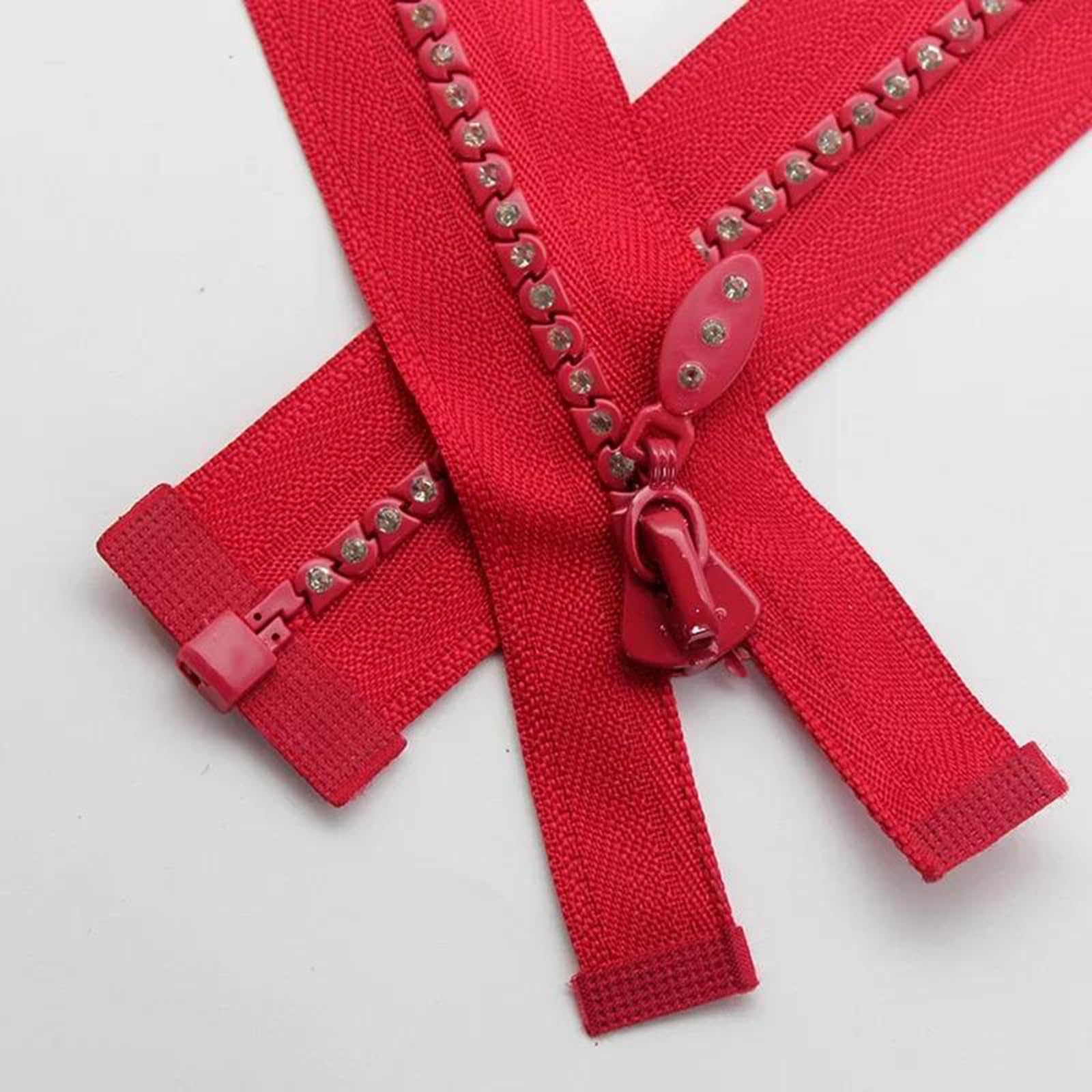 50cm Resina Diamantes de imitación Cremallera número 5 Una Sola Abierta Vestido de Princesa Bolso Abrigo de Piel Chaqueta Accesorio