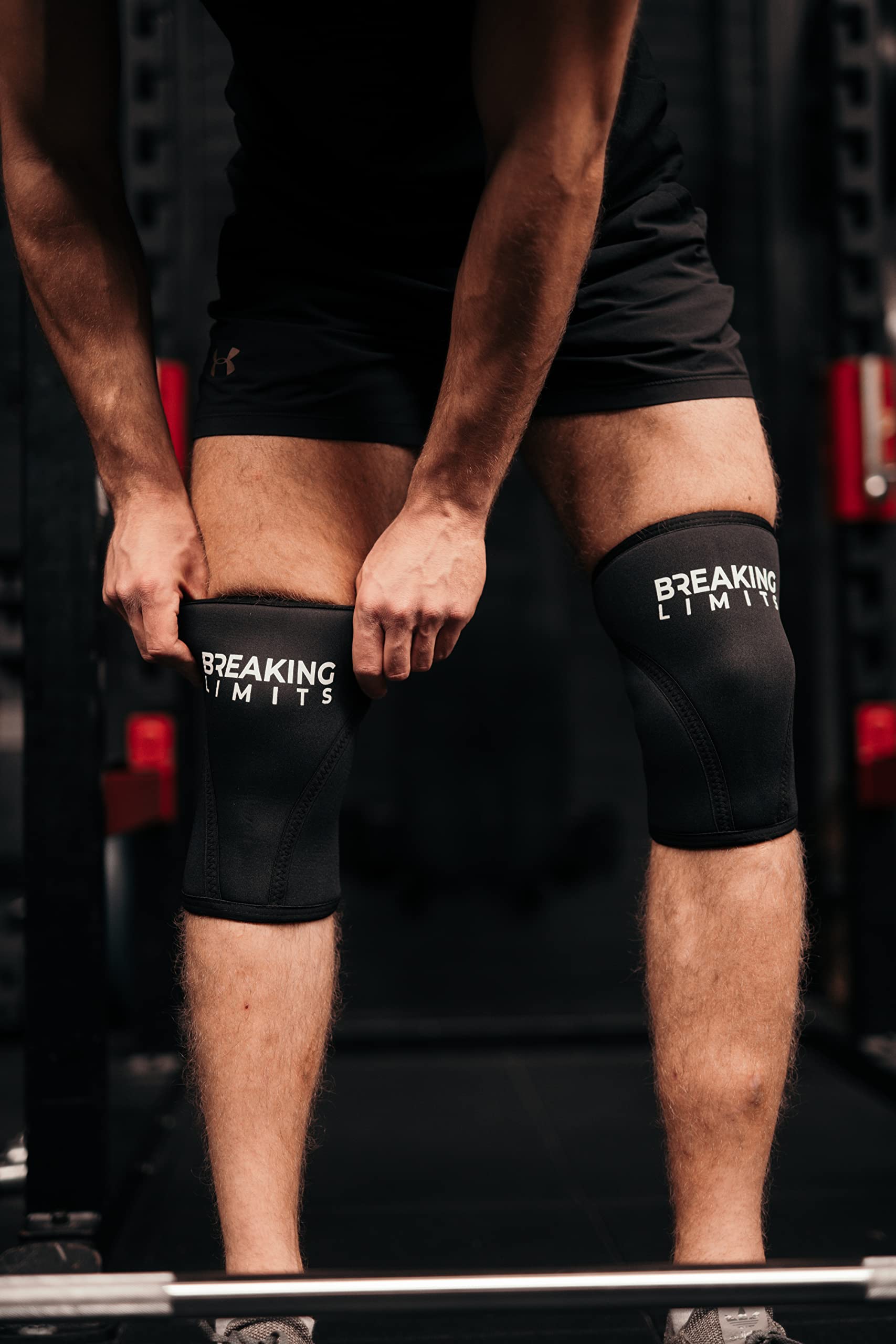 Ginocchiera Powerlifting Neoprene 7 mm M - Ginocchiere Palestra a Compressione per Allenamento Pesi Crossfit Squat