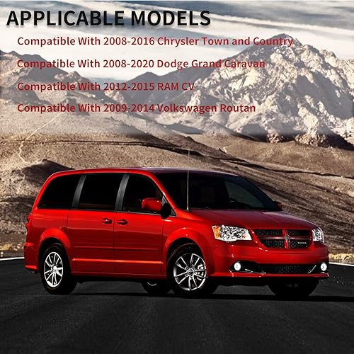 Miniatura 6 de Espejo lateral del pasajero de repuesto para Chrysler Town Country 2008-2016, Dodge Grand Caravan 2008-2020, RAM CV 2012-2015, VW Routan 2009-2014 -