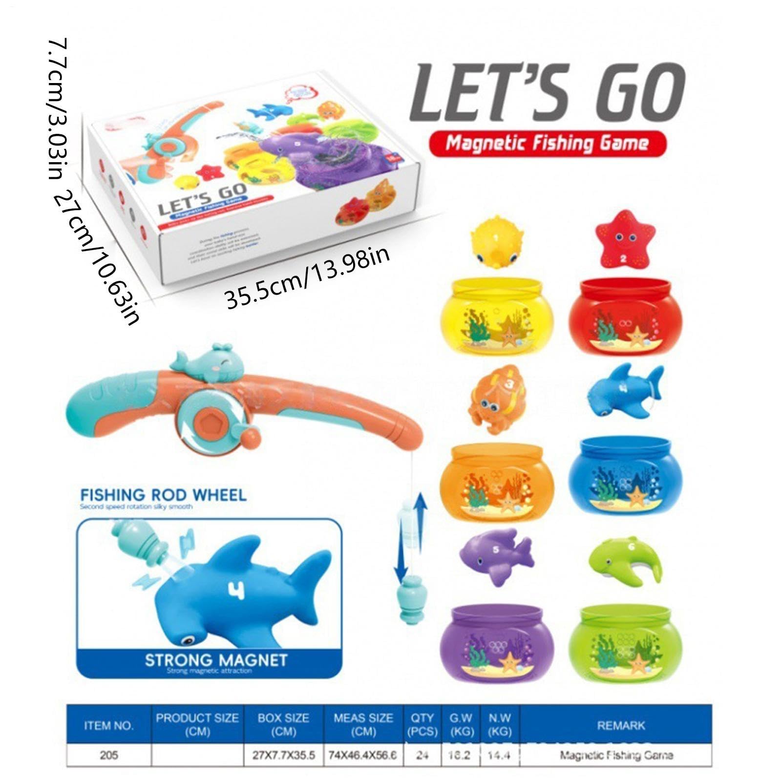Juego De Pesca Juegos Educativos Acuáticos de Colores | Juguete De Pesca Magnético Para Juego Al Aire Libre, Mesa, , Natación, Viajes, Baño, Piscina Y Tablero