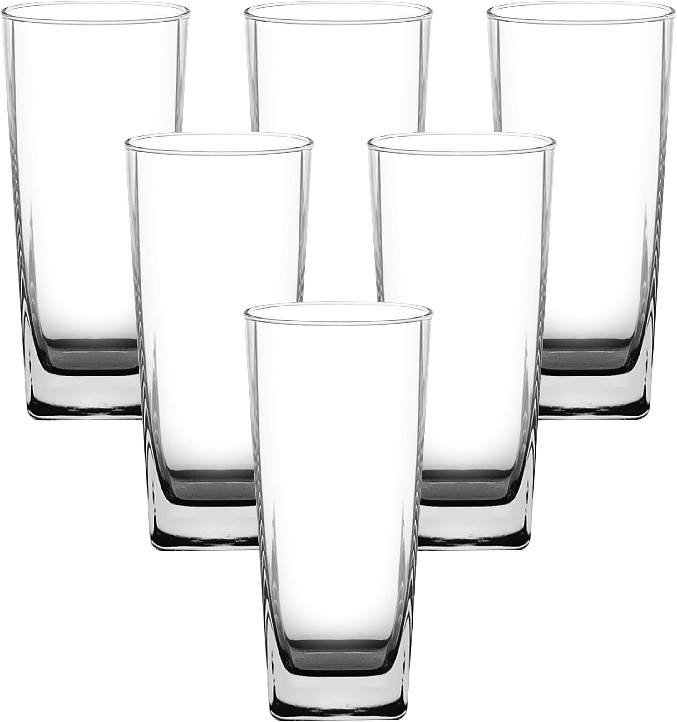 Ocean Plaza Hi Ball Glass, Set Of 6, Clear, 320 Ml, B11011, Mocktail Glass, Highball Glass, Tall Glass, Beverage Glass, Long Drink Glass, Water Glass, Juice Glass