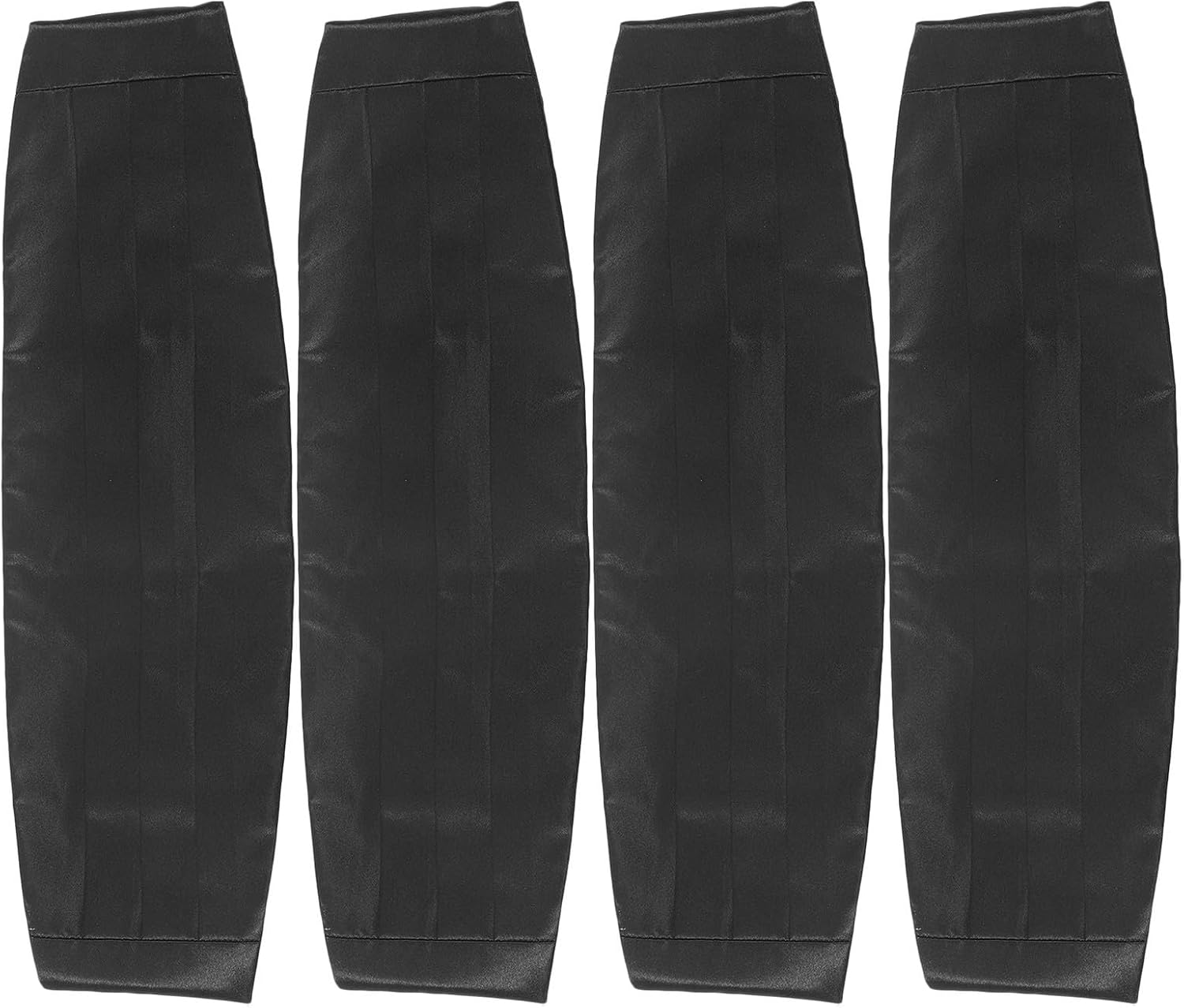 4pcs Black Cummerbund for Men, Pleated Adjustable Waist Formal Sash