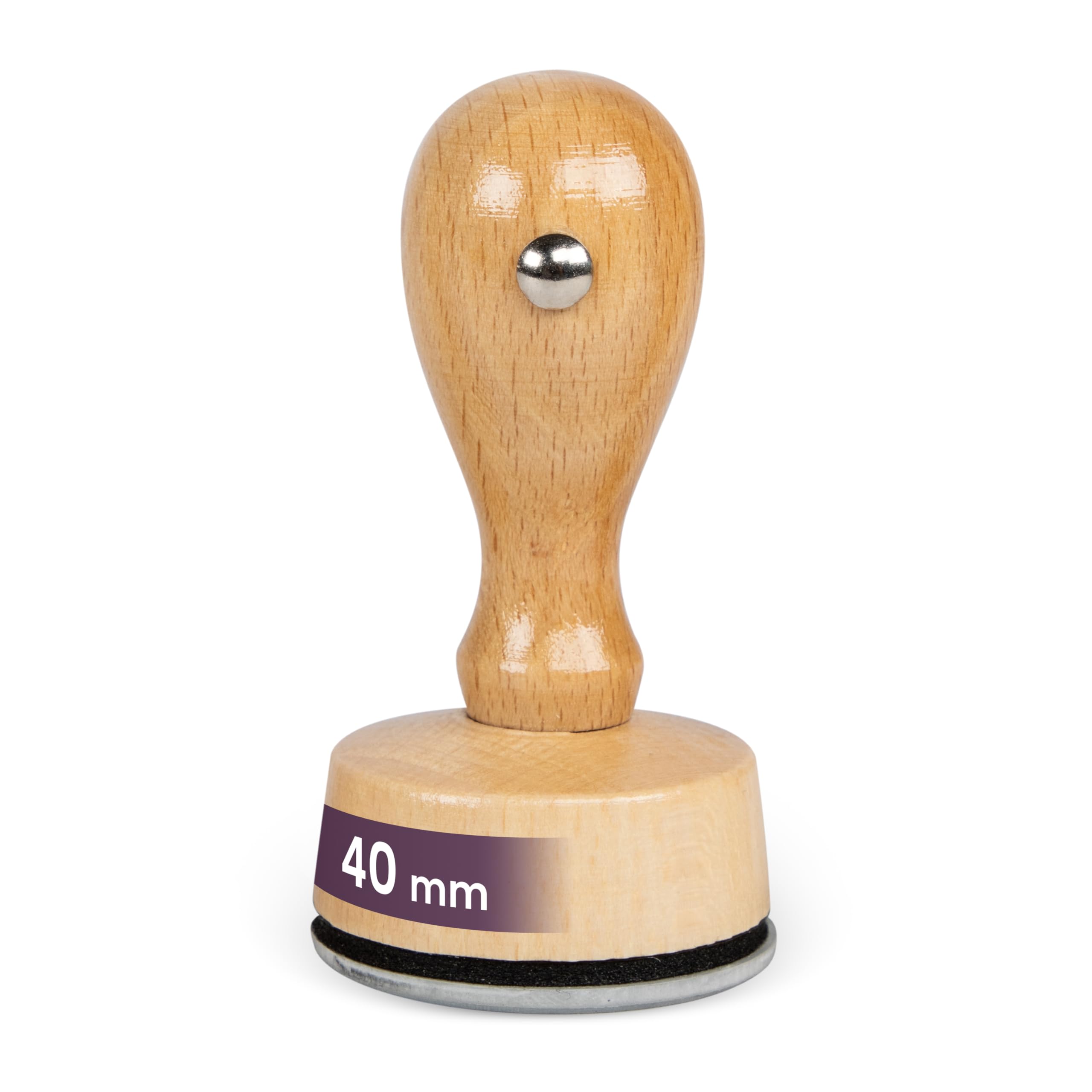 Custom Wooden Stamp – Personalised with Logo or Text, 7 Sizes (Round & Square) – Durable Rubber Stamp for Business, Office, Craft & Branding (40mm) — image 1