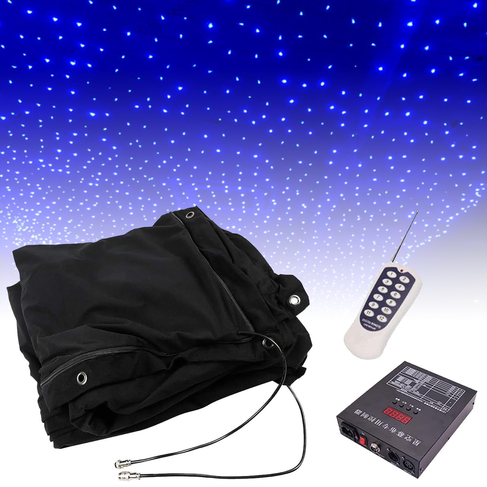 LED Bühnenkulisse - Faltbarer Sternenhimmel Vorhang für Hochzeiten, Partys, Bands, DJs mit DMX-Steuerung