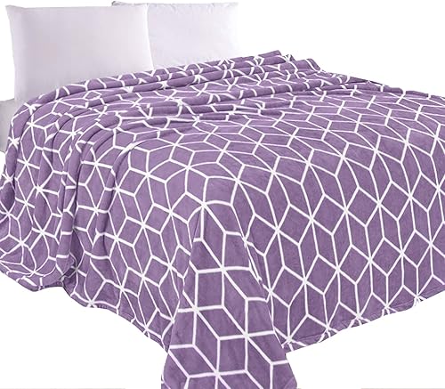 Vista 18 de Elegant Comfort Manta de Lujo con Tacto Aterciopelado, Manta Ligera para Todas las Estaciones, Ultra Suave, Suave, Acogedora-Mullida de Franela Cube