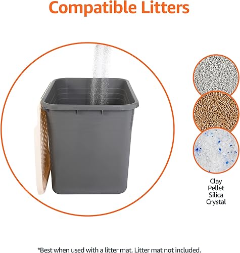 Miniatura 3 de Tienda Basics Caja de arena antiadherente para gatos con tapa de filtro, grande