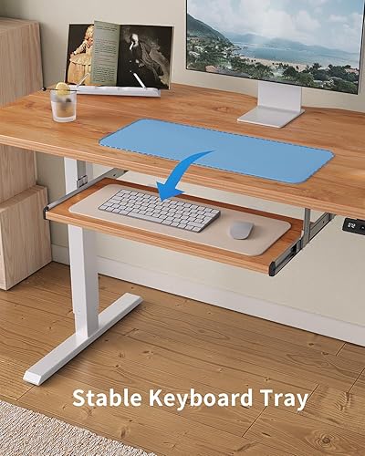 Miniatura 26 de FEZIBO Escritorio de pie con bandeja para teclado, altura ajustable de 40 x 24 pulgadas, con ajustes preestablecidos de memoria para oficina en