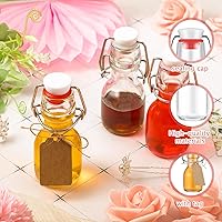 Vista 6 de Queekay Mini botella de vidrio abatible, 2 onzas, juego de 50 piezas, botellas decorativas para recuerdos de fiesta de boda, transparente